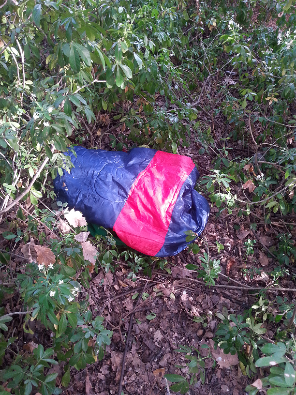 Sleeping bag of a 'rough sleeper' in Glebe Park