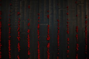 Poppies line the Roll of Honour.