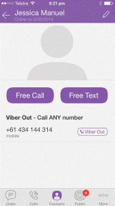 Free call or text at any time with Viber.