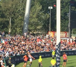 There was a large crowd to see GWS play Geelong. Photo credit: Hannah Egan
