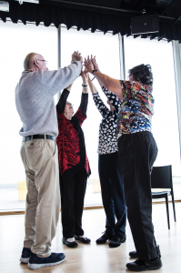 A circle dance at 'Dance For Wellbeing'